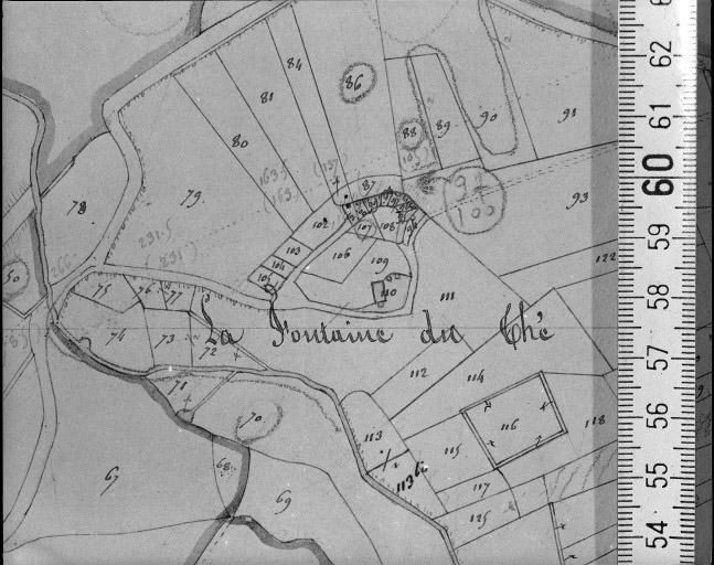 Extrait du plan cadastral napoléonien, section B2, 1831.