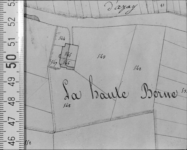 Extrait du plan cadastral napoléonien, section D1,1831.