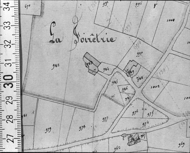 Extrait du plan cadastral napoléonien, section D1, 1831.