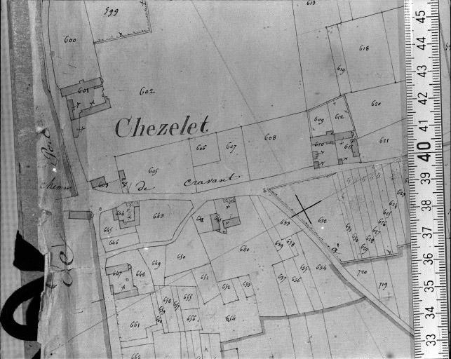 Extrait du plan cadastral napoléonien, section F2, 1831.