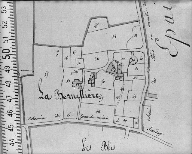 Extrait du plan cadastral napoléonien, section A1, 1832.