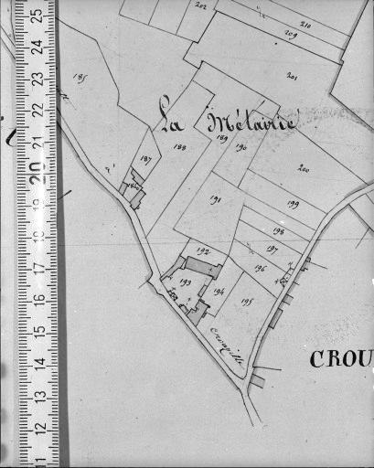 Extrait du plan cadastral napoléonien, section B1, 1832.