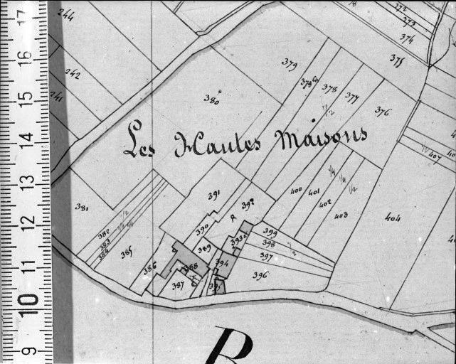 Extrait du plan cadastral napoléonien, section B1, 1832.