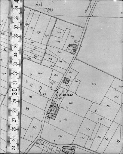 Extrait du plan cadastral napoléonien, section B1, 1832.