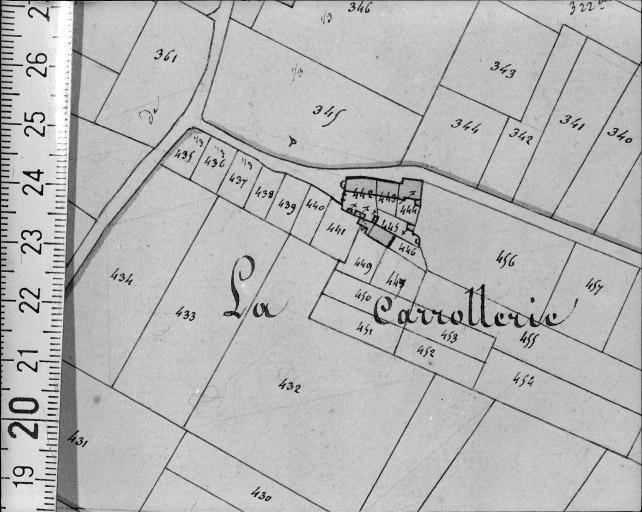 Extrait du plan cadastral napoléonien, section B1, 1832.