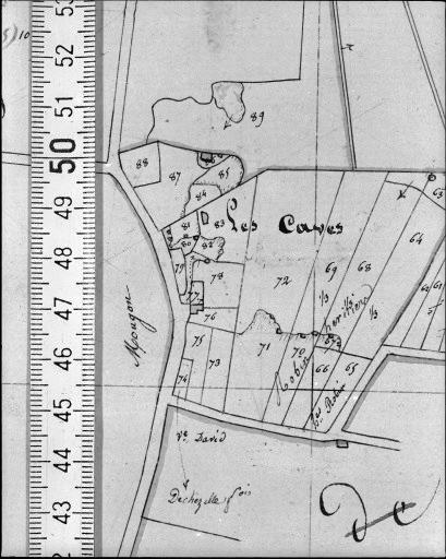 Extrait du plan cadastral napoléonien, section B1, 1832.
