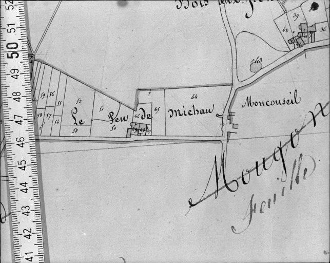 Extrait du plan cadastral napoléonien, section B1, 1832.