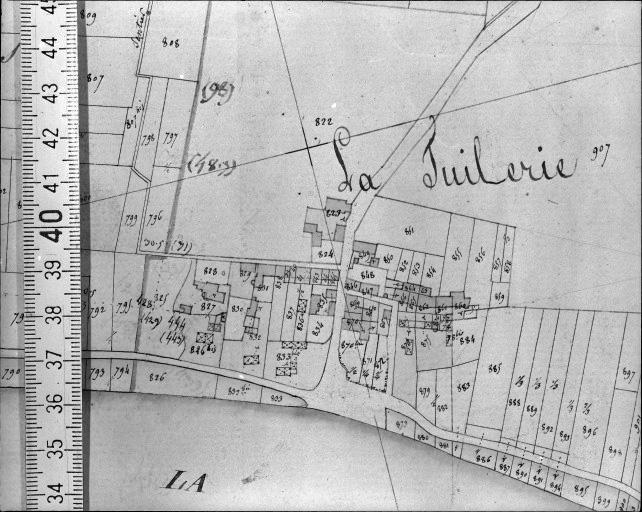 Extrait du plan cadastral napoléonien, section B2, 1832.