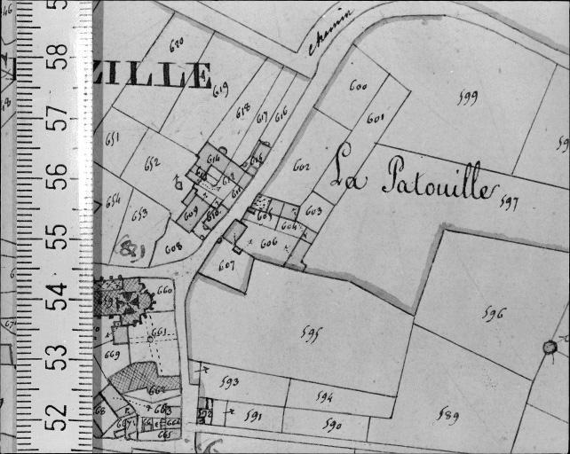 Extrait du plan cadastral napoléonien, section B2, 1832.