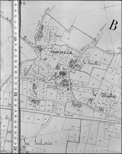 Extrait du plan cadastral napoléonien, section B2 dressé par Briau géomètre vers 1832.