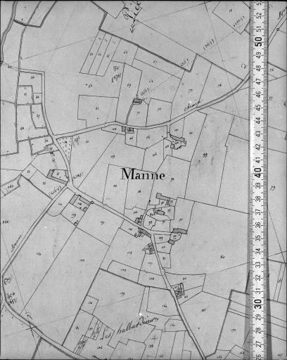 Extrait du plan cadastral napoléonien, section C1, 1832.