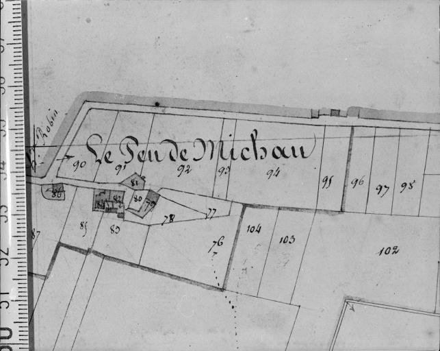 Extrait du plan cadastral napoléonien, section D1, 1832.