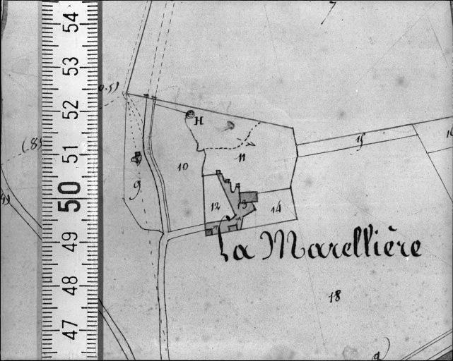 Extrait du plan cadastral napoléonien, section D1, 1832.