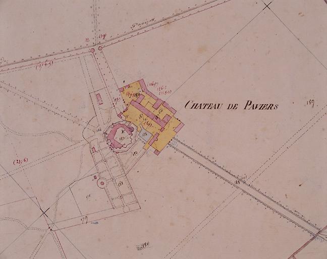 Extrait du plan cadastral napoléonien, section D2, 1832.