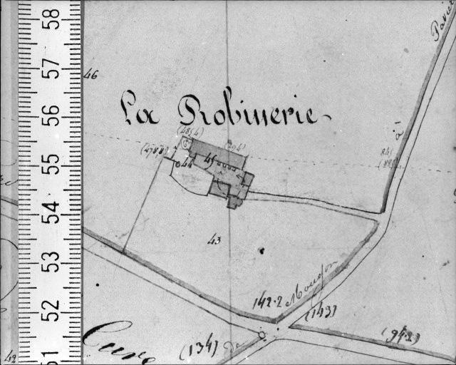 Extrait du plan cadastral napoléonien, section E, dressé par Audebert géomètre, vers 1832.