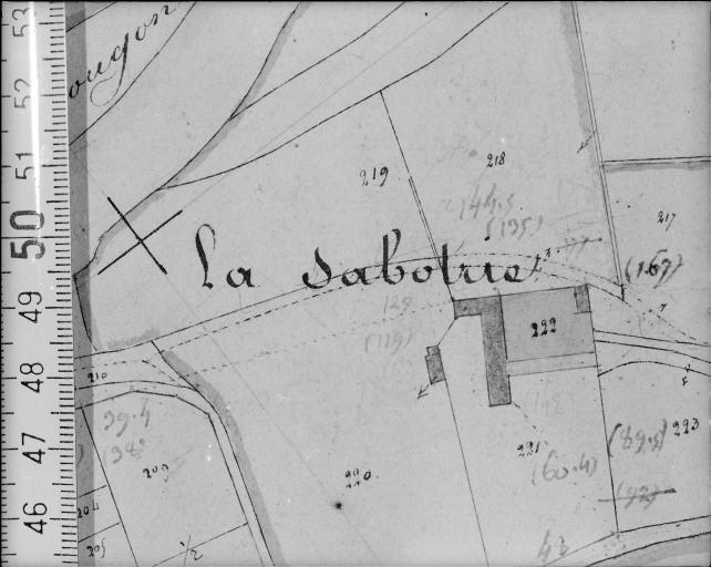 Extrait du plan cadastral ancien, section A1, 1832.