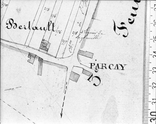 Extrait du plan cadastral ancien, section A1, 1832.
