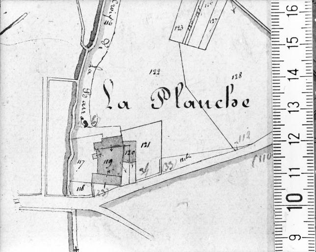 Extrait du plan cadastral ancien, section A1, 1832.
