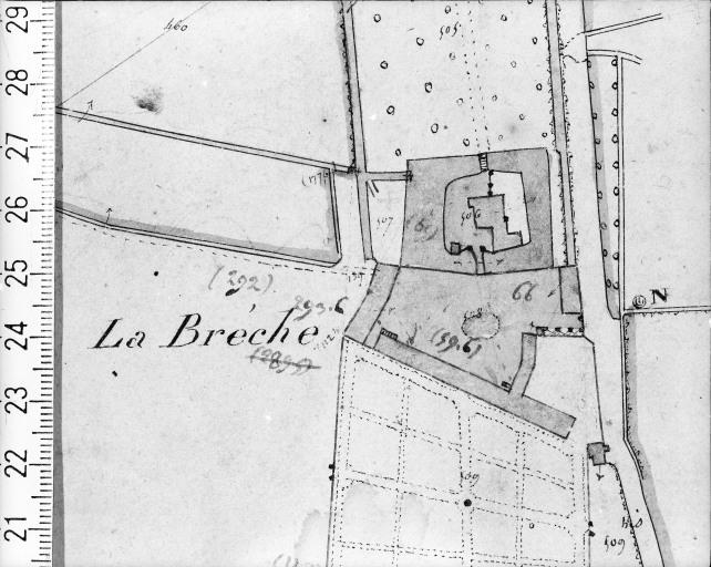 Extrait du plan cadastral ancien, section A2, 1832.