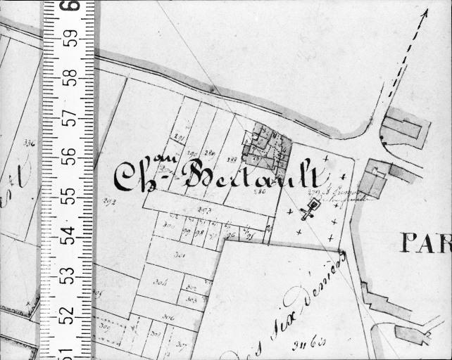 Extrait du plan cadastral ancien, section A2, 1832.