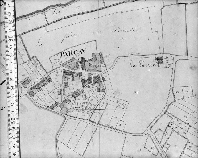 Extrait du plan cadastral ancien, section A2, 1832.