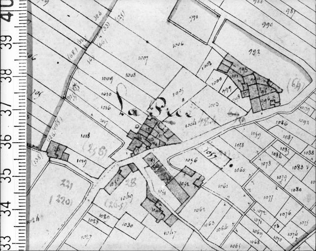 Extrait du plan cadastral ancien, section A3, 1832.