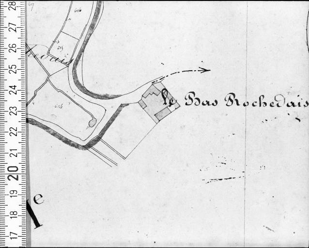 Extrait du plan cadastral anciene, section A3, 1832.