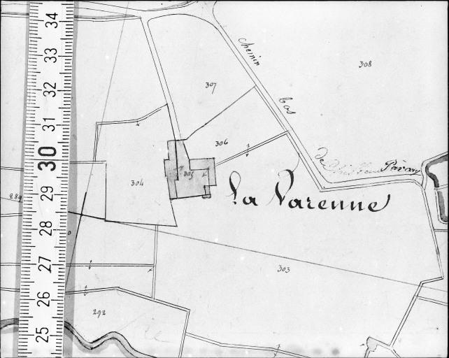 Extrait du plan cadastral ancien, section A3, 1832.