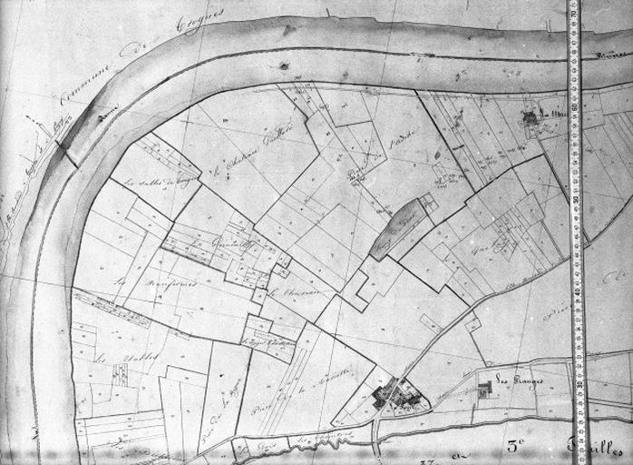 Extrait du plan cadastral ancien, section B1, 1832.