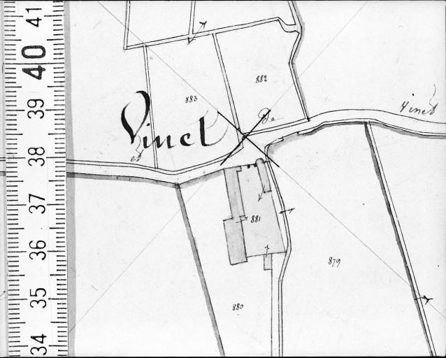 Extrait du plan cadastral ancien, section B3, 1832.