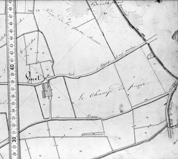 Extrait du plan cadastral ancien, section B3, 1832.