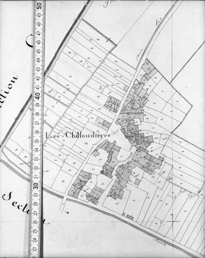 Extrait du plan cadastral ancien, section B3, 1832.