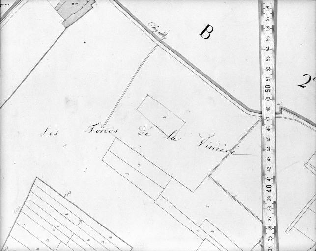 Extrait du plan cadastral ancien, section B4, 1832.