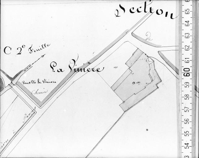 Extrait du plan cadastral ancien, section B4, 1832.