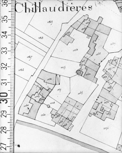 Extrait du plan cadastral ancien, section B4, 1832.