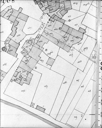 Extrait du plan cadastral ancien, section B4, 1832.