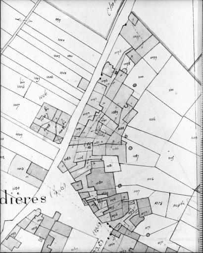 Extrait du plan cadastral ancien, section B4, 1832.