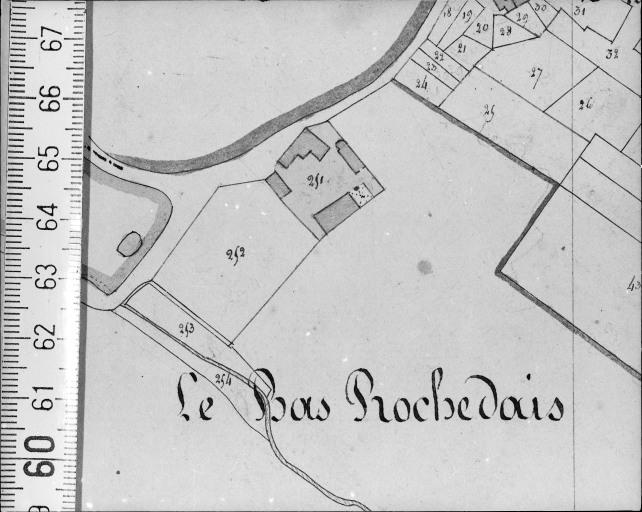 Extrait du plan cadastral ancien, section B4, 1832.