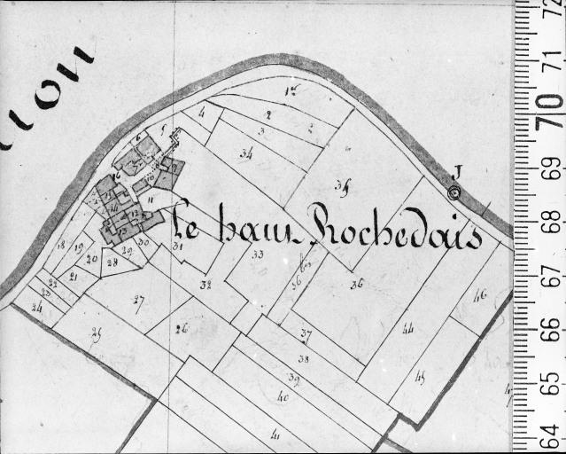 Extrait du plan cadastral ancien, section C1, 1832.