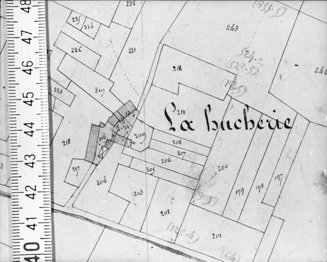 Extrait du plan cadastral ancien, section C1, 1832.