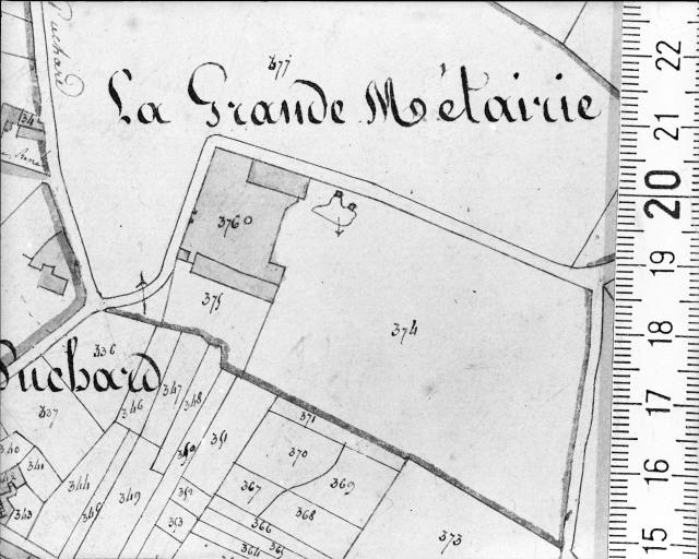 Extrait du plan cadastral ancien, section C1, 1832.
