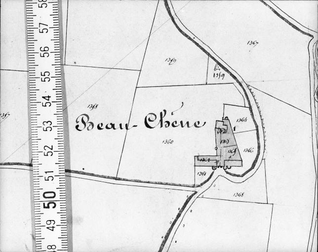 Extrait du plan cadastral ancien, section C2, 1832.