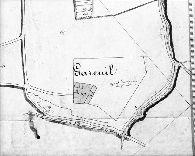Extrait du plan cadastral ancien, section C2, 1832.