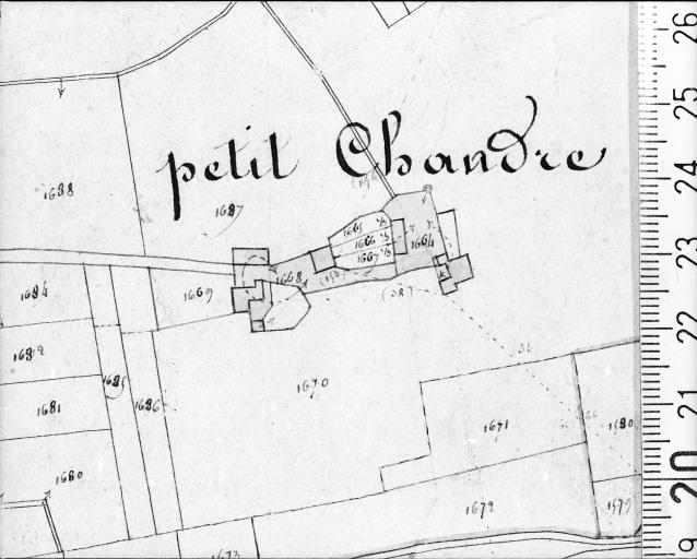 Extrait du plan cadastral ancien, section C3, 1832.