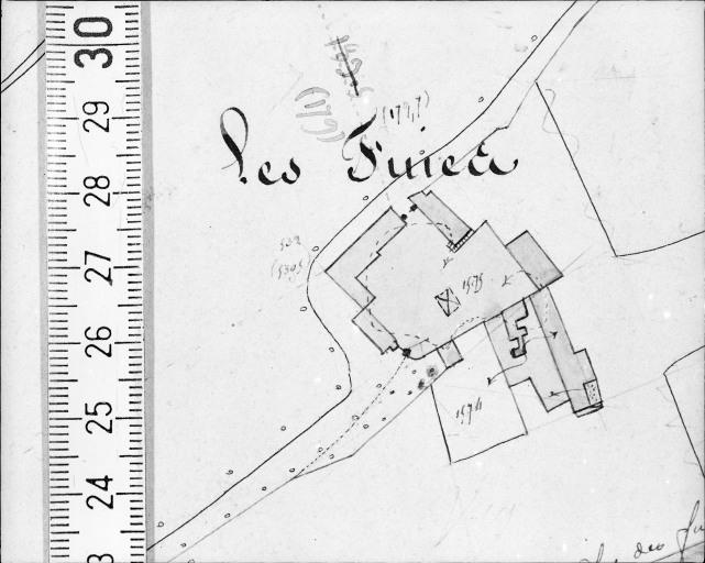 Extrait du plan cadastral ancien, section C3, 1832.