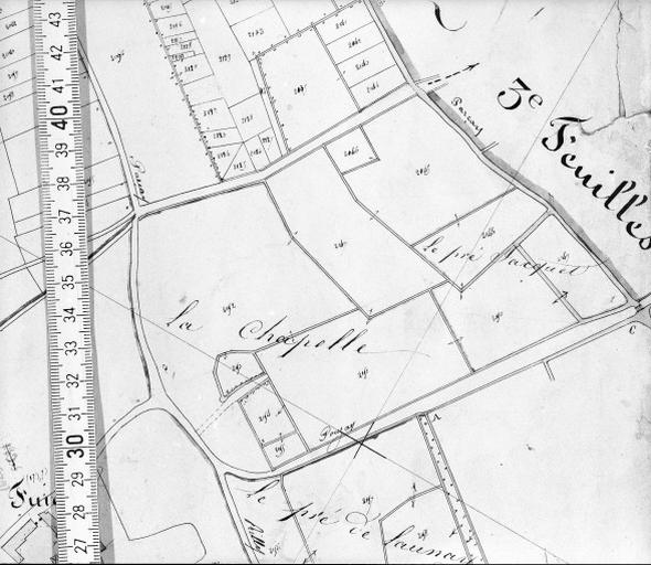 Extrait du plan cadastral ancien, section C3, 1832.