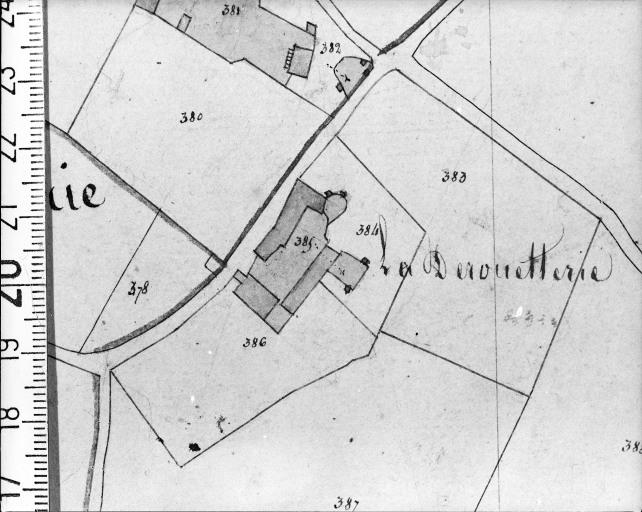 Extrait du plan cadastral ancien, section C1, 1832.
