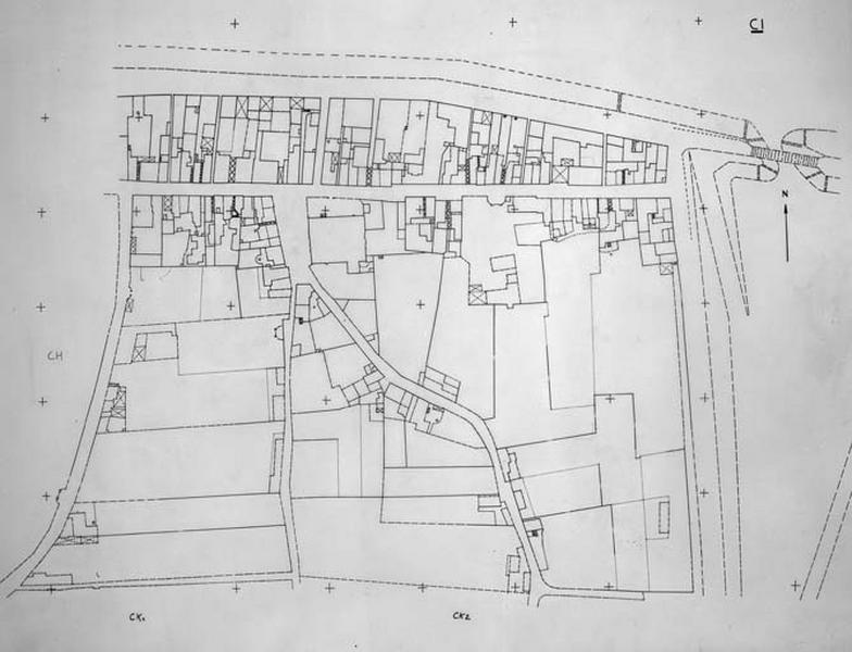 Ancien cadastre restitué par rapport au cadastre révisé en 1972 et 1979, au 1/500 par M.Guérid et D.Talaga, section CI.