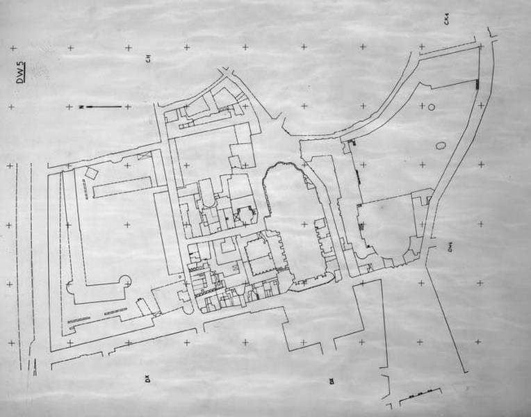 Ancien cadastre restitué par rapport au cadastre révisé en 1972 et 1979, au 1/500e par M. Guérid et D. Talaga, section DW5.