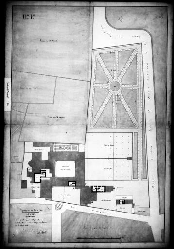 Plan d'ensemble des bâtiments et du parc.